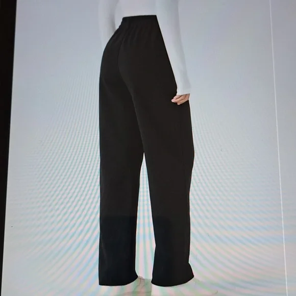 MEDIUM     HALARA FLEECE MIDRISE BUTTON / ZIPPER CASUAL PANTS - Picture 2 of 8